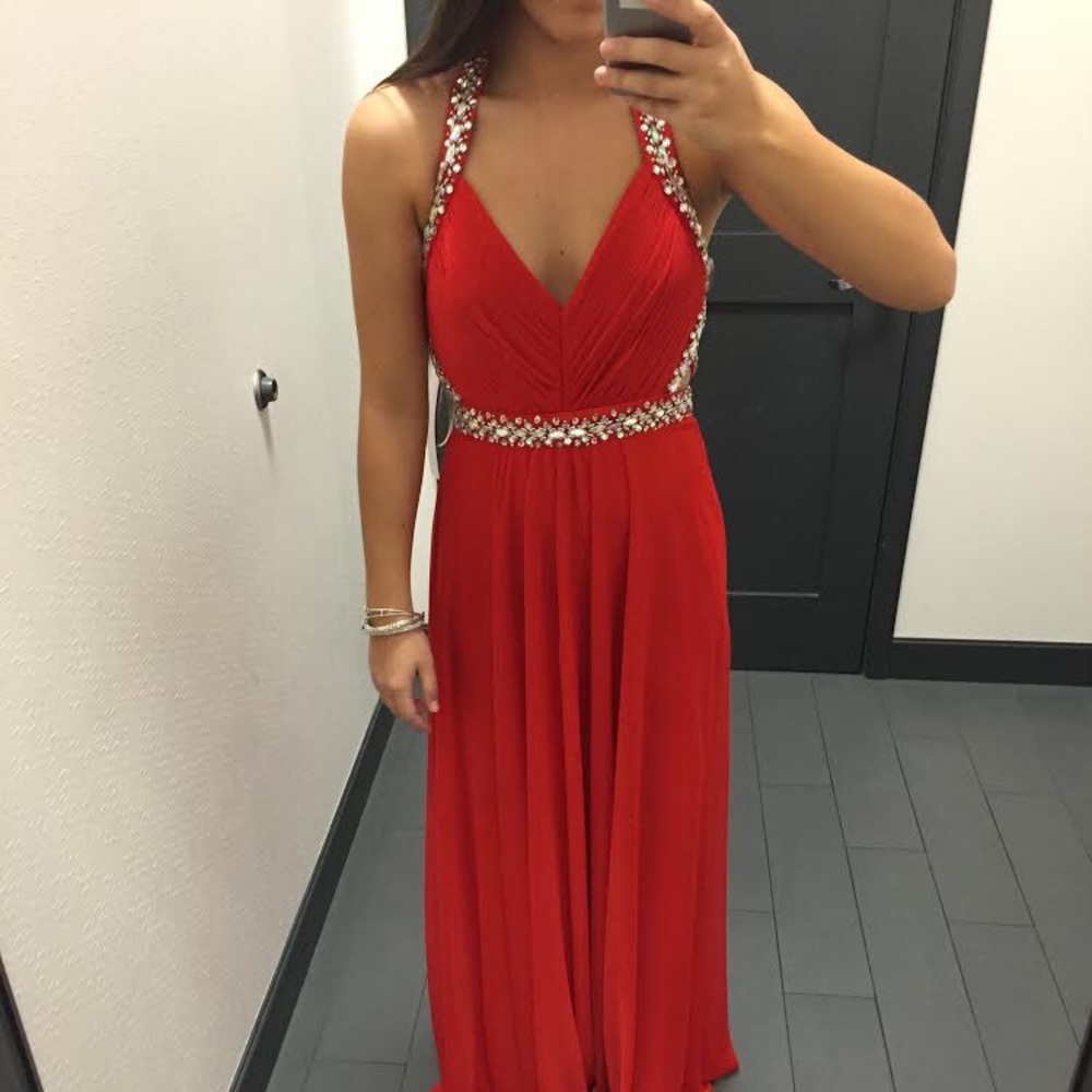 Dillard’s Red Sequin Formal Dress